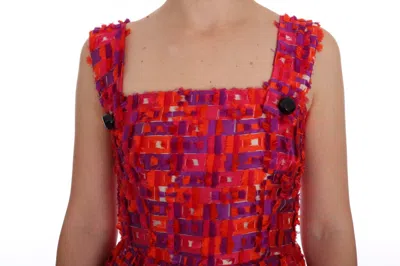 Dolce & Gabbana Pink Patterned A-line Above Knees Dress In Pink