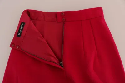 Dolce & Gabbana Elegant Pink Wool A-line Knee-length Skirt In Pink