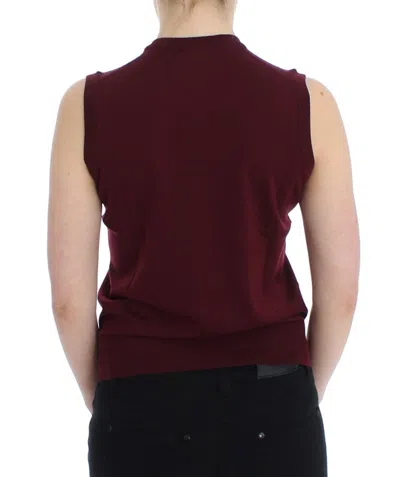 Dolce & Gabbana Red Sleeveless Crewneck Vest Pullover In Red