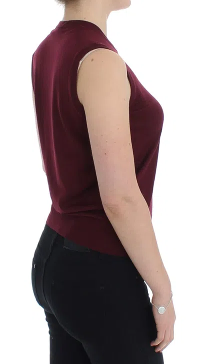 Dolce & Gabbana Red Sleeveless Crewneck Vest Pullover In Red