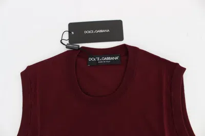 Dolce & Gabbana Red Sleeveless Crewneck Vest Pullover In Red