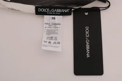 Dolce & Gabbana White Black Striped Printed Blouse Top In Black/white