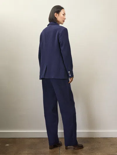 Alex Mill Holiday Things Annette Blazer In Wool Crepe In Evening Blue