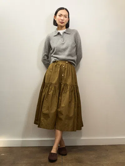 Alex Mill Holiday Things Foshay Skirt In Taffeta In Khaki