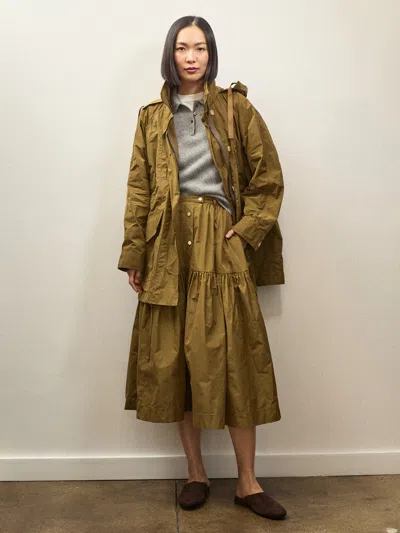Alex Mill Holiday Things Foshay Skirt In Taffeta In Khaki