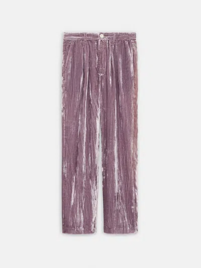 Alex Mill Holiday Things Walker Pleated Pant In Velvet In Lilac