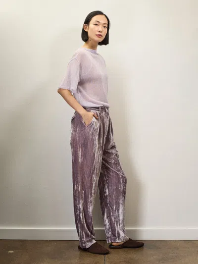 Alex Mill Holiday Things Walker Pleated Pant In Velvet In Lilac