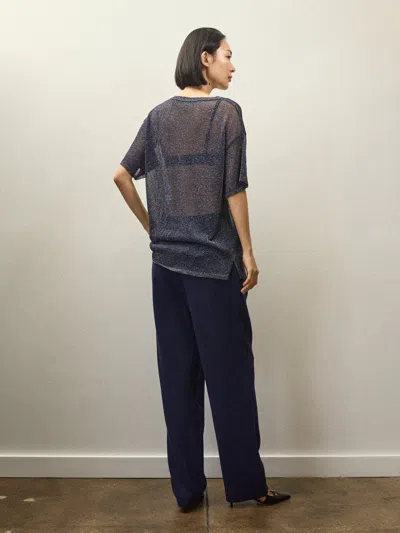 Alex Mill Holiday Things Walker Pleated Pant In Wool Crepe In Evening Blue
