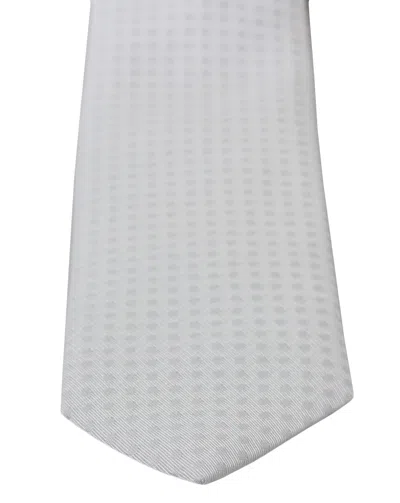 Dolce & Gabbana White Patterned Classic Mens Slim Necktie Tie In White