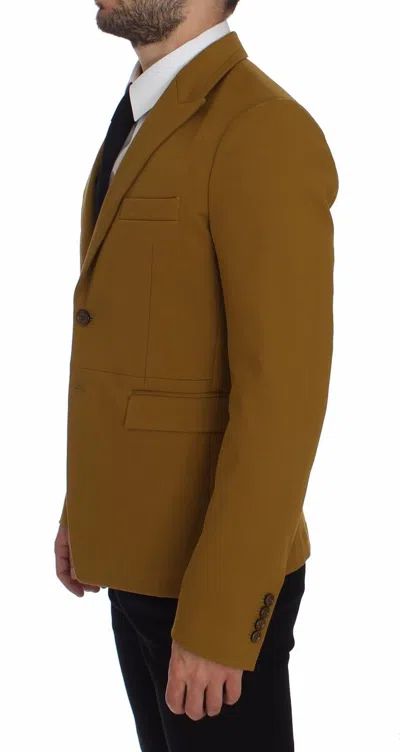 Dolce & Gabbana Yellow Cotton Stretch Blazer In Yellow