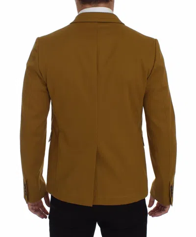 Dolce & Gabbana Yellow Cotton Stretch Blazer In Yellow