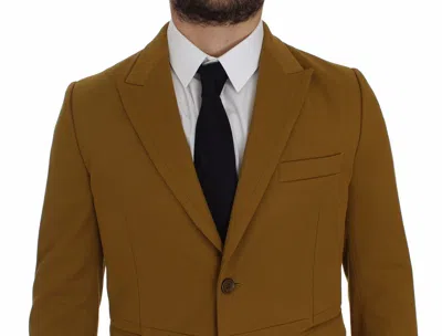 Dolce & Gabbana Yellow Cotton Stretch Blazer In Yellow