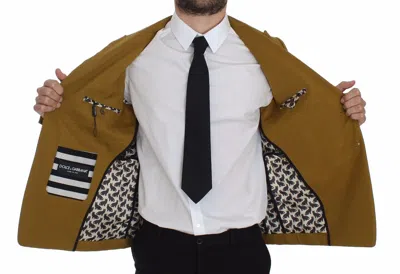 Dolce & Gabbana Yellow Cotton Stretch Blazer In Yellow
