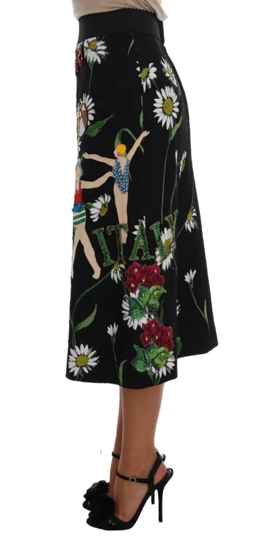 Dolce & Gabbana Embellished A-line Mid-calf Skirt In Multicolor