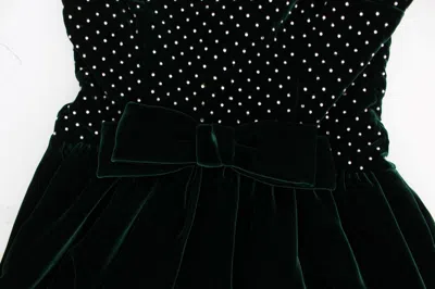 Dolce & Gabbana Green Velvet Crystal Long Maxi Dress In Blue