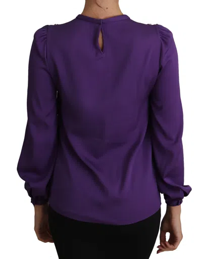 Dolce & Gabbana Purple Blouse Prince  Fairy Tale Embellished  Top In Purple