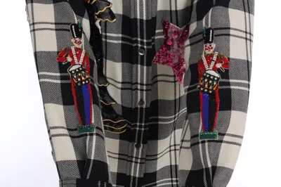 Dolce & Gabbana Black White Fairy Tale Crystal Shirt In Black/white