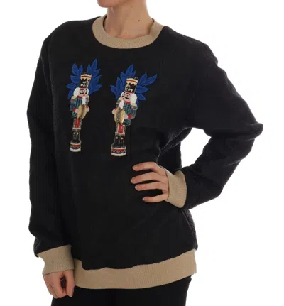 Dolce & Gabbana Black Fairy Tale Brocade Zipper Sweater In Black