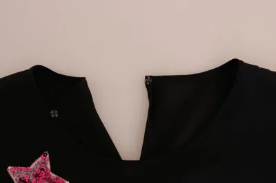 Dolce & Gabbana Black Silk Fairy Tale Top Crystal Blouse In Black