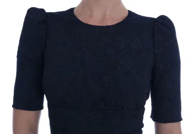 Dolce & Gabbana Black Blue Flare Mini Dress In Black