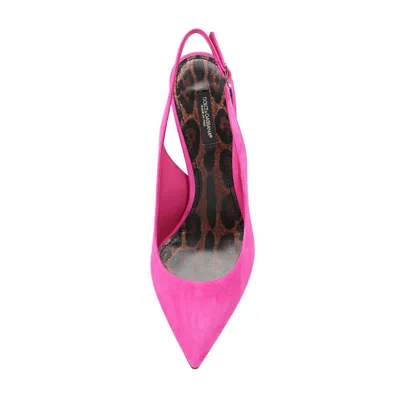 Dolce & Gabbana Fuchsia Leather Di Capra Pump In Fuchsia