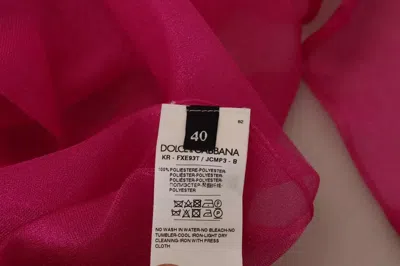 Pre-owned Dolce & Gabbana Fuchsia Polyester Crewneck Pullover Women's Sweater () In Pink