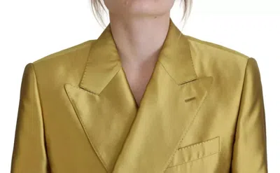 Pre-owned Dolce & Gabbana Gold Satin Long Sleeves Blazer Coat Women's Jacket ()