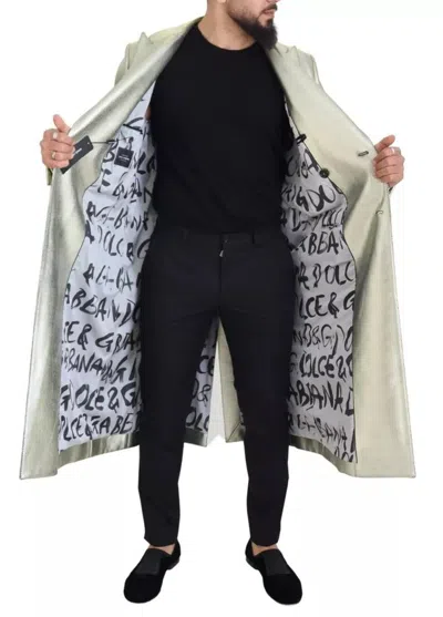 Pre-owned Dolce & Gabbana Gold Viscose Long Double Breasted Men's Jacket ()