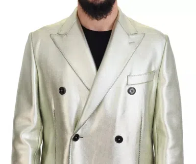 Pre-owned Dolce & Gabbana Gold Viscose Long Double Breasted Men's Jacket ()