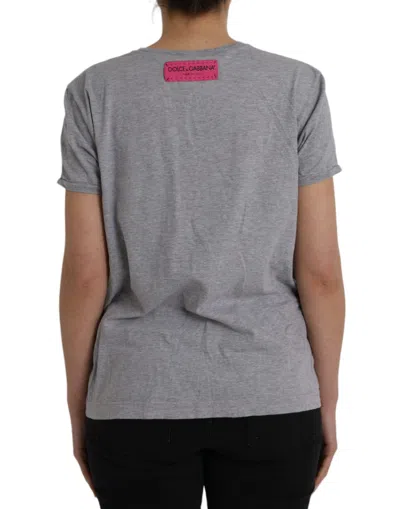 Pre-owned Dolce & Gabbana Gray Cotton L'amore E'bellezza Top Women's T-shirt ()