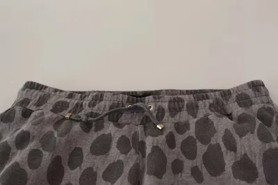 Pre-owned Dolce & Gabbana Gray Leopard Print Sweatwomen's Jogger Women's Pants ()