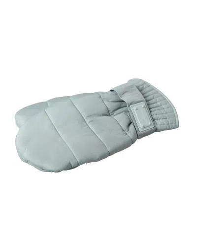 Dolce & Gabbana Green Quilted Nylon Wrist Length Mitten Gloves In Green