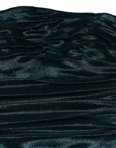 Pre-owned Dolce & Gabbana Green Silk Blend Satin Fitted Strapless Women's Dress ()