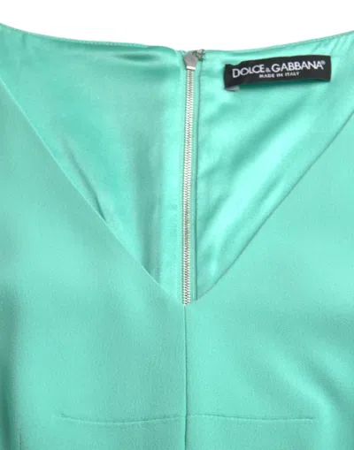 Dolce & Gabbana Green Viscose Sleeveless Bodycon Midi Dress In Green