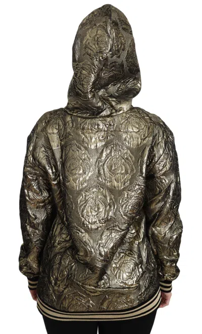 Dolce & Gabbana Im The Queen Jaquard Gold Sweatshirt  Hoodie In Multicolor