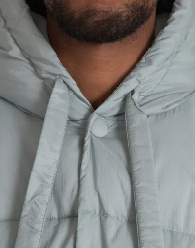 Dolce & Gabbana Light Blue Quilted Hooded Puffer Jacket Men In Light Blue
