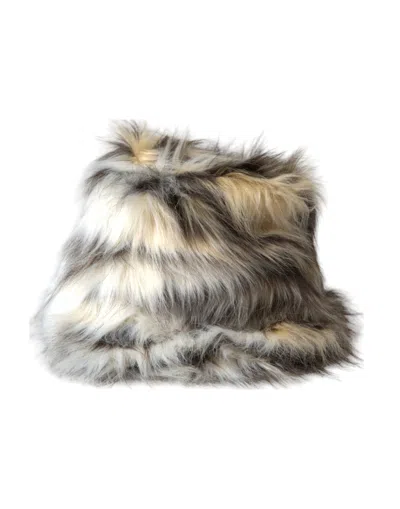 Dolce & Gabbana Multicolor Acrylic Fur Women Bucket Hat In Multicolor