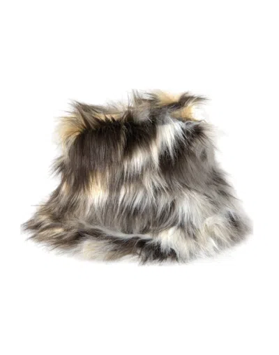 Dolce & Gabbana Multicolor Acrylic Fur Women Bucket Hat In Multicolor
