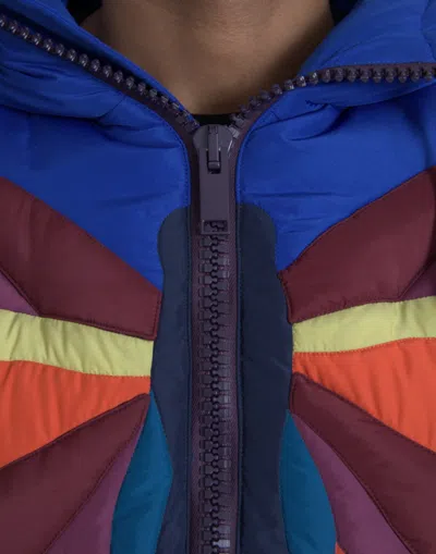Dolce & Gabbana Multicolor Butterfly Hooded Puffer Jacket In Multicolor