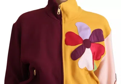 Pre-owned Dolce & Gabbana Multicolor Floral Viscose Full Zip Women's Sweater ()
