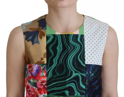 Pre-owned Dolce & Gabbana Multicolor Jacquard Patchwork Shift Mini Women's Dress ()