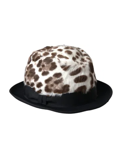Dolce & Gabbana Multicolor Leopard Women Fedora Hat In Multicolor