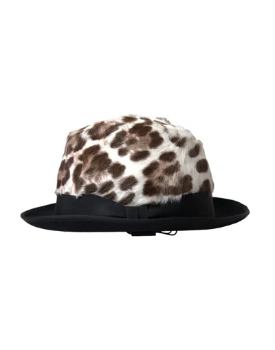 Dolce & Gabbana Multicolor Leopard Women Fedora Hat In Multicolor