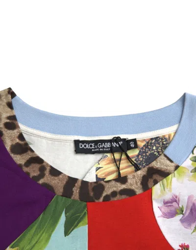 Dolce & Gabbana Multicolor Patchwork Short Sleeve Blouse Top In Multi