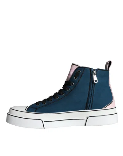 Dolce & Gabbana Multicolor Patchwork High Top Sneaker Shoes In Multicolor