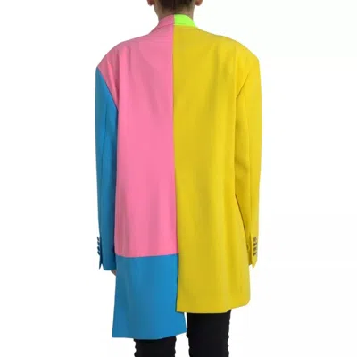 Pre-owned Dolce & Gabbana Multicolor Patchwork Peak Lapel Coat Women's Jacket ()