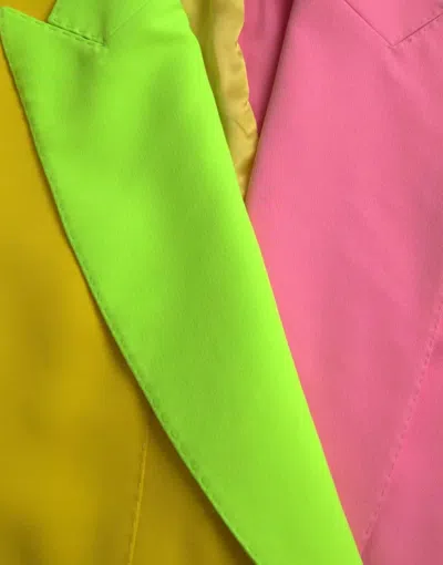 Pre-owned Dolce & Gabbana Multicolor Patchwork Peak Lapel Coat Women's Jacket ()