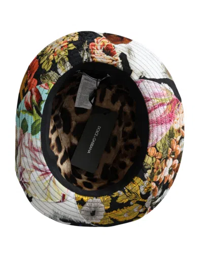 Dolce & Gabbana Multicolor Patchwork Women Fedora Wide Brim Hat In Multicolor
