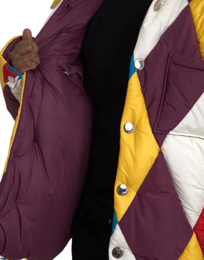 Dolce & Gabbana Multicolor Windbreaker Puffer Jacket Men In Multicolor