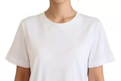Pre-owned Dolce & Gabbana Optical White Printed Short Sleeves Women's Top ()